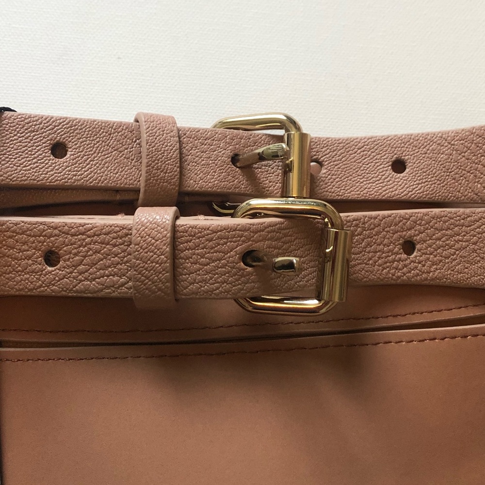BCBGMAXAZRIA Nude Faux Leather Corset Belt Small - Picture 7 of 13